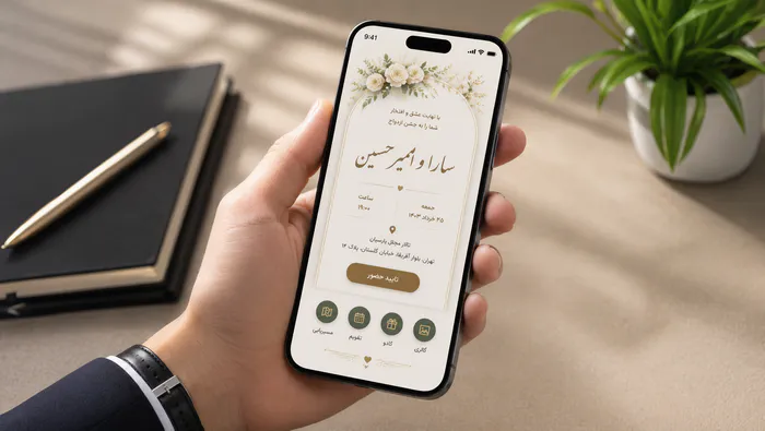 پیش‌نمایش کارت دعوت دیجیتال مراسم آل این وان وب