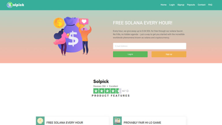 کسب درآمد رایگان از ارز دیجیتال سولانا با سایت Solpick